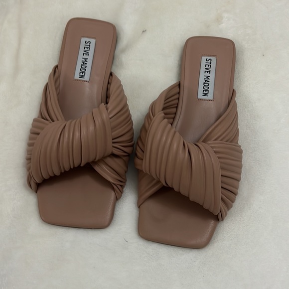 Steve Madden Womens Mentor Faux Leather Slide Sandals Flats size 6 - Picture 4 of 9